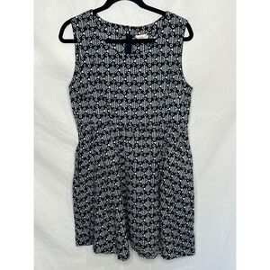 Mata Traders Print Dress Size L Black White Handcrafted Fair Trade Granola Girl